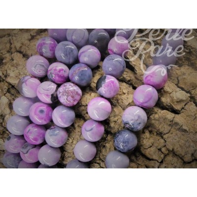 Ronde 10 - Agate de feu Cerise (5 pces)